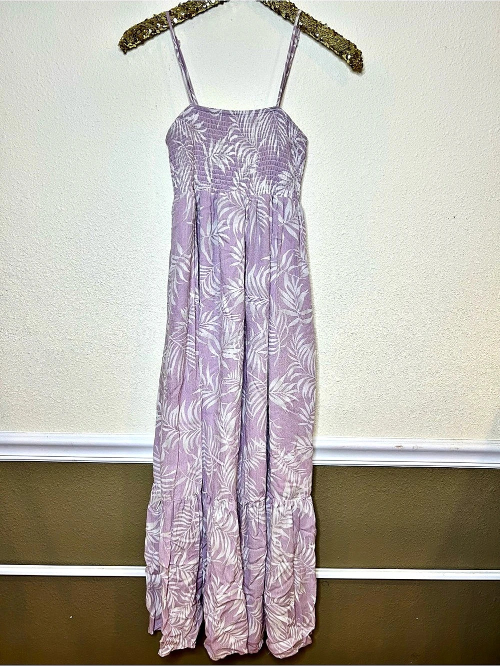 Eden & Olivia Floral Maxi Dress in Purple & Cream Size Small Like New - Picture 1 of 7
